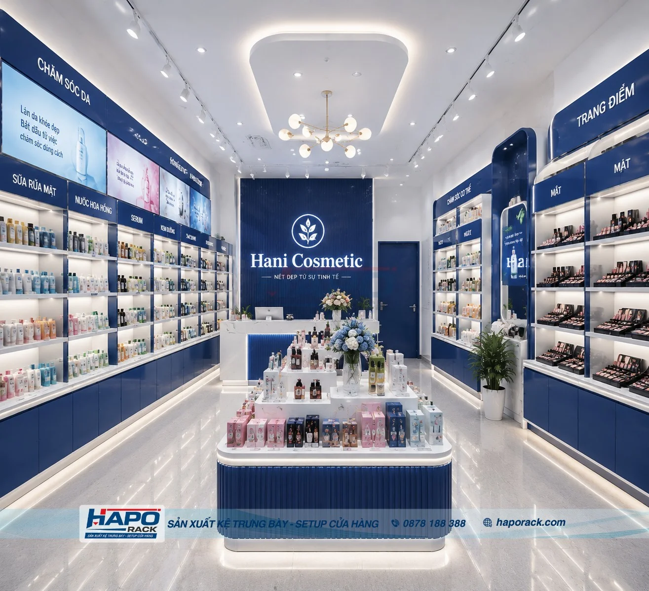 Kệ Mỹ Phẩm Giữa Nhà – Mẫu Kệ Trưng Bày Đẹp Cho Shop Mỹ Phẩm