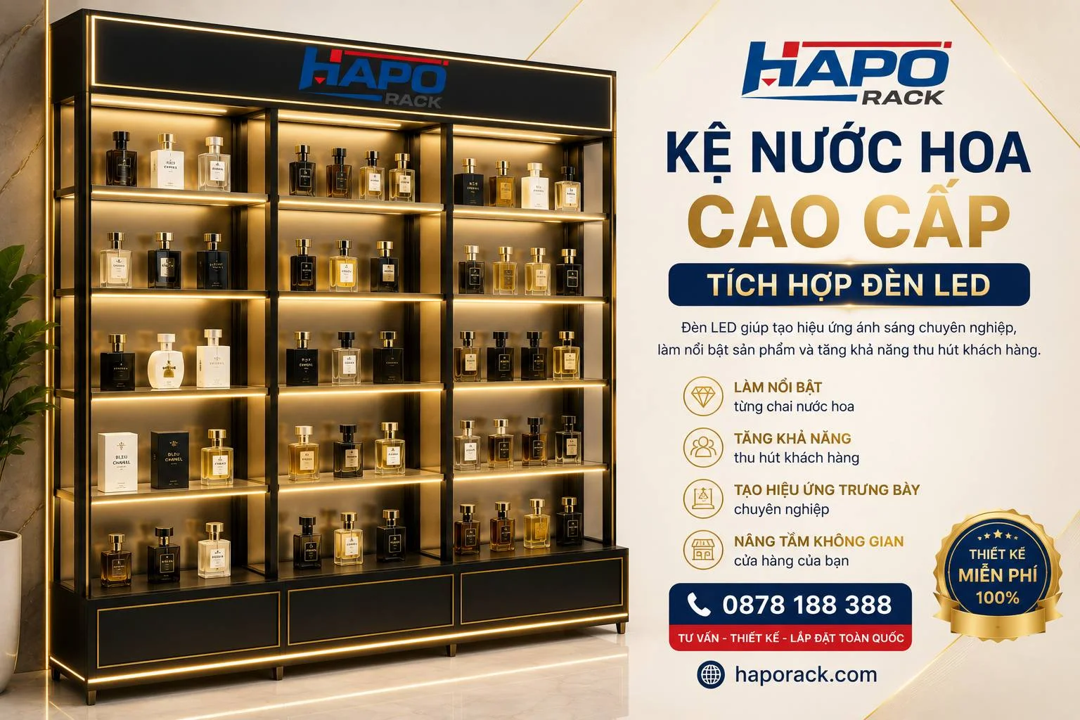 Kệ Nước Hoa Đẹp Hiện Đại – Thiết Kế 3D Miễn Phí, Gia Công Theo Kích Thước