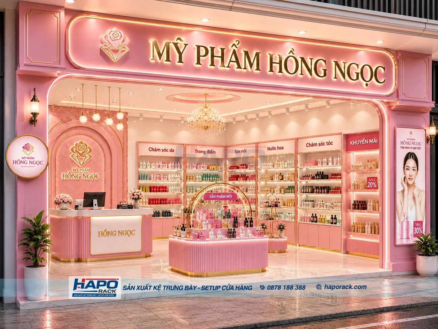 Kệ Sắt Mini Trưng Bày Mỹ Phẩm Đẹp, Gọn Cho Cửa Hàng
