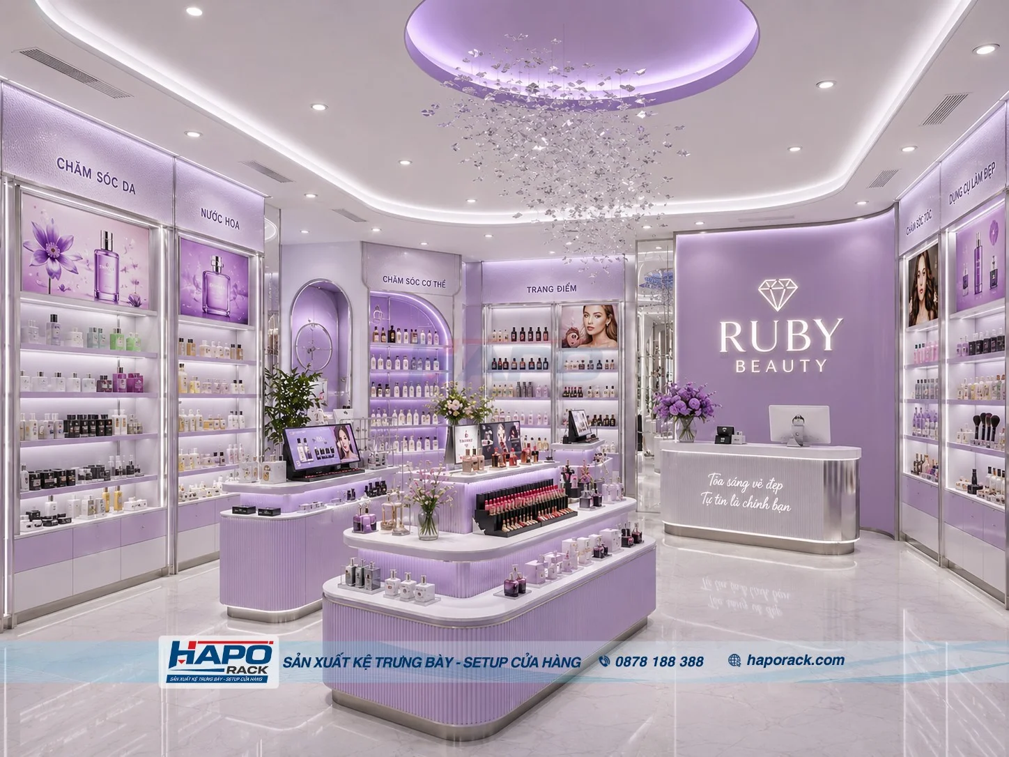 Kệ Siêu Thị Mỹ Phẩm Đẹp, Chắc Chắn, Dễ Trưng Bày