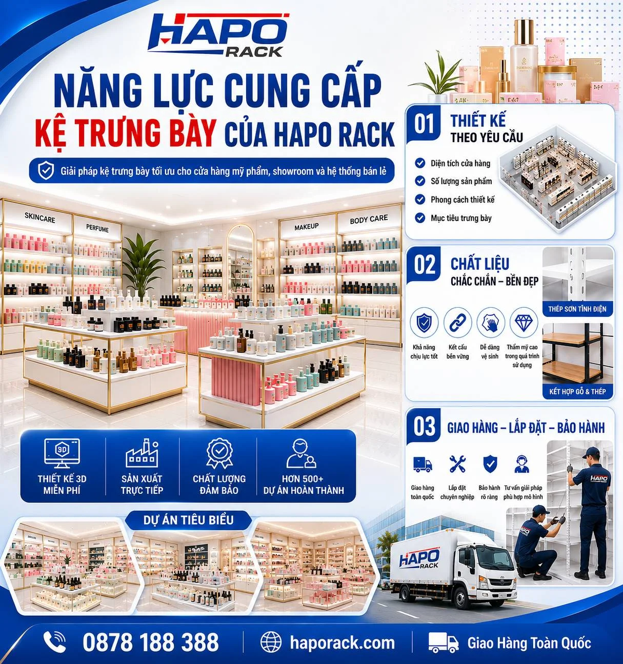 Kệ Siêu Thị Trưng Bày Mỹ Phẩm Đẹp, Hiện Đại Cho Cửa Hàng