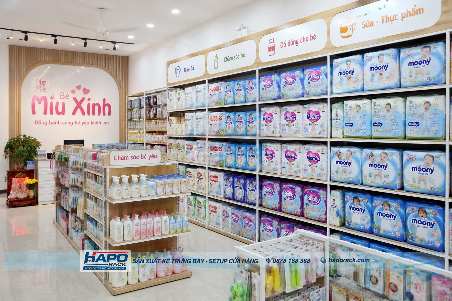 Kệ Trưng Bày Bỉm Tã Chuyên Dụng Cho Cửa Hàng Mẹ & Bé