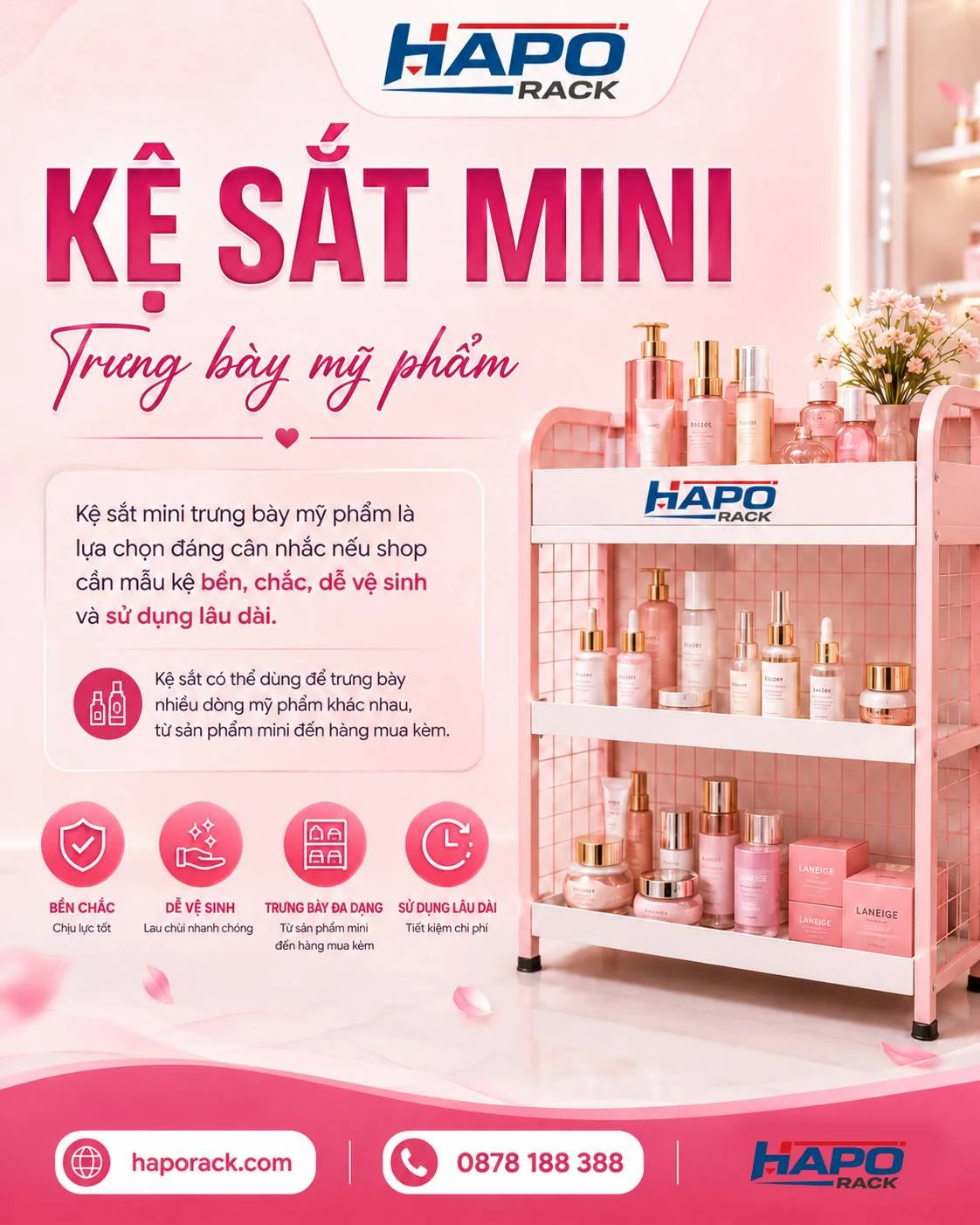 Kệ Trưng Bày Hàng Khuyến Mãi Tại Quầy Thu Ngân Mỹ Phẩm