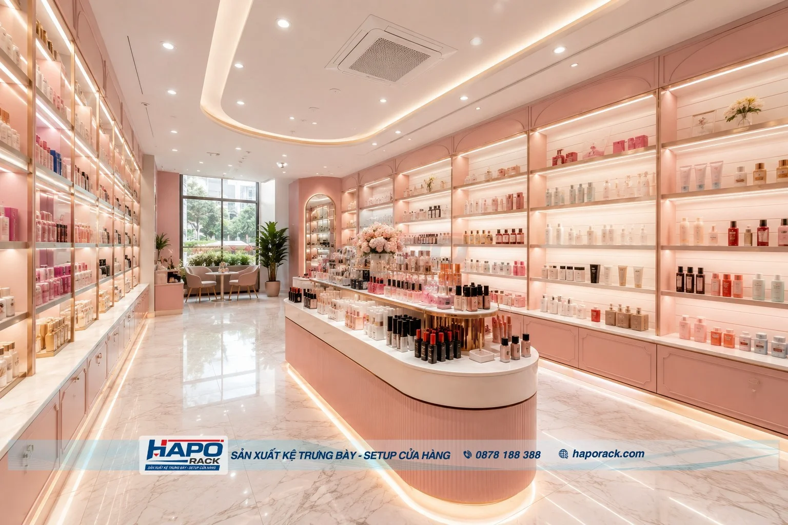 Kệ Trưng Bày Mỹ Phẩm Cho Shop Nhỏ – Gọn Đẹp, Tiện Lợi