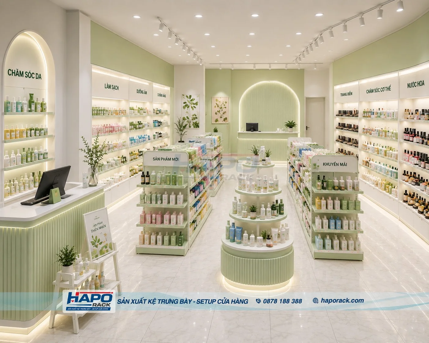 Kệ Trưng Bày Mỹ Phẩm Cho Shop, Showroom Và Siêu Thị Mini