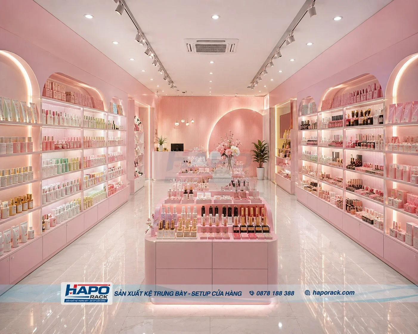 Kệ Trưng Bày Mỹ Phẩm – Mẫu Kệ Đẹp Cho Shop Mỹ Phẩm