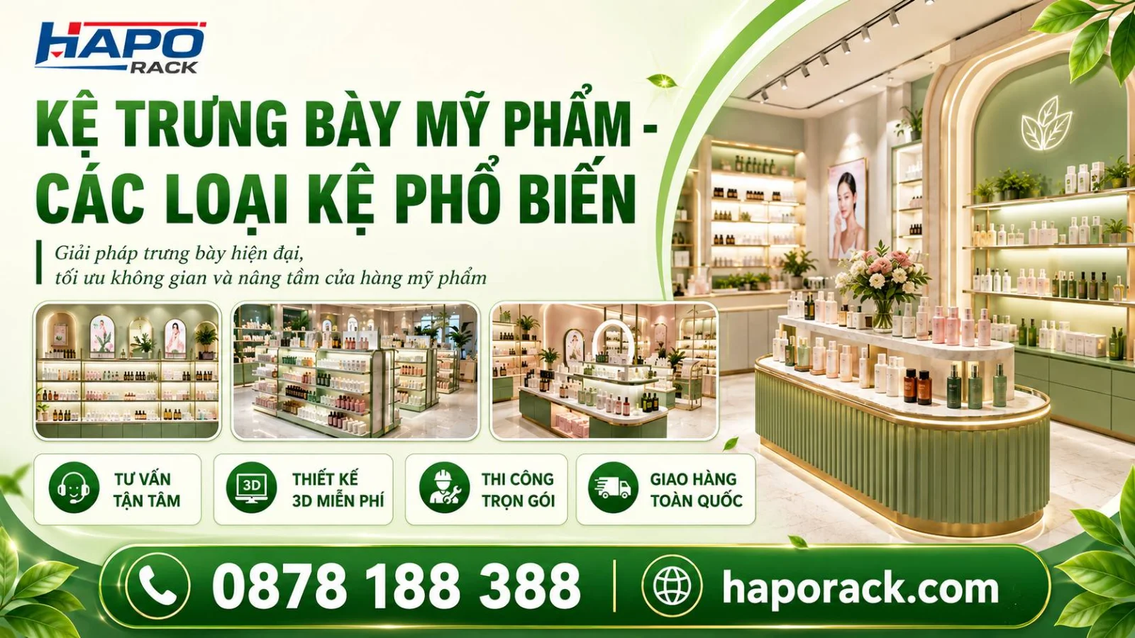 Kệ Trưng Bày Mỹ Phẩm – Mẫu Kệ Đẹp Cho Shop Mỹ Phẩm