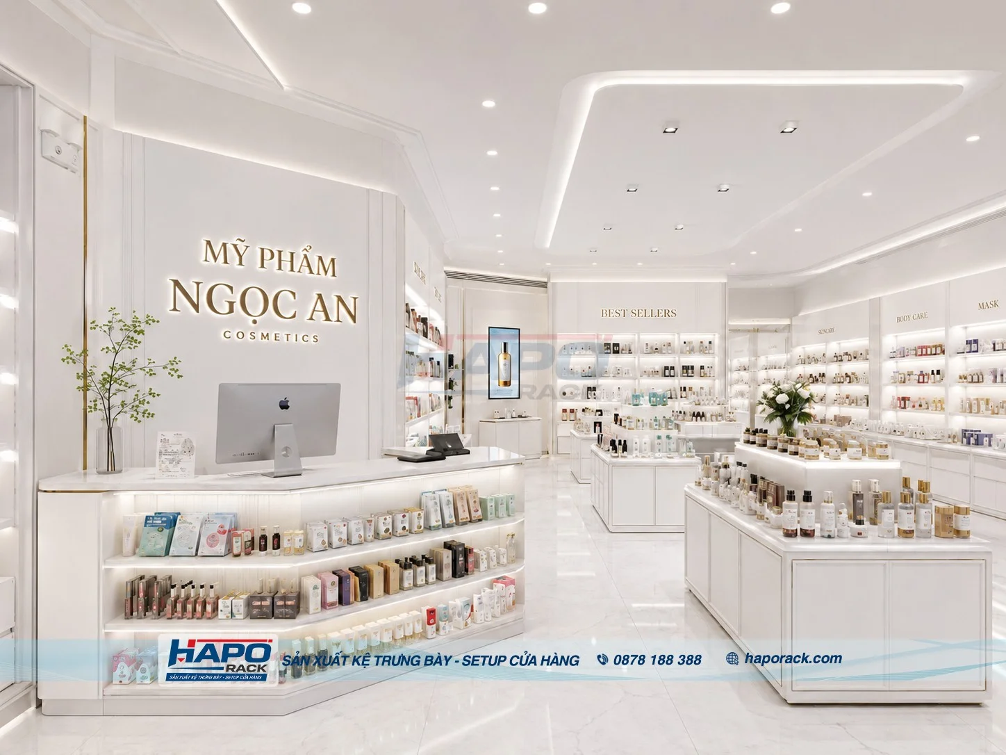 Kệ Trưng Bày Mỹ Phẩm Tại Quầy Thu Ngân Gọn, Dễ Sắp Xếp