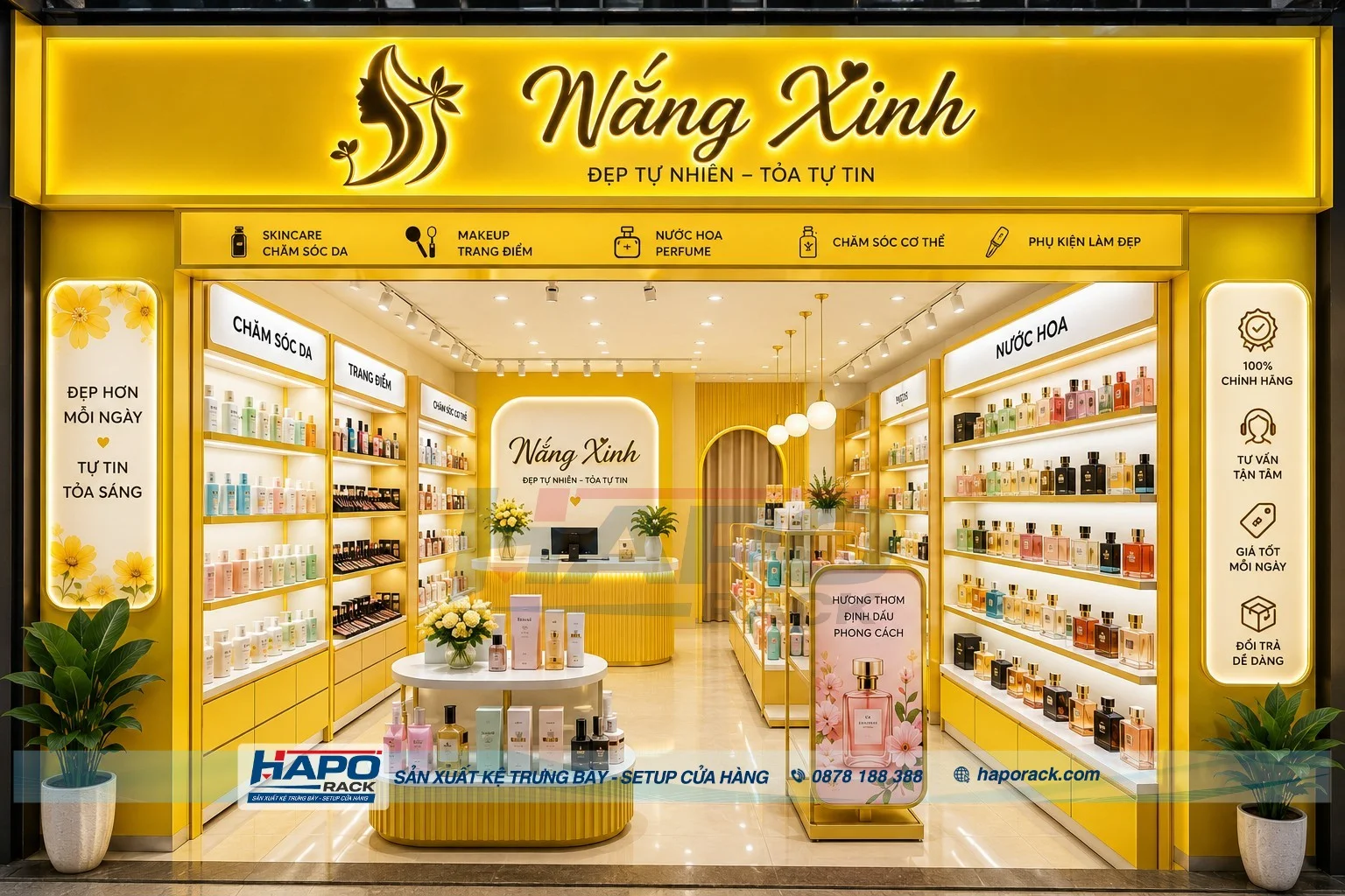Kệ Trưng Bày Nước Hoa Cho Showroom, Cửa Hàng Mỹ Phẩm – Thiết Kế 3D Miễn Phí