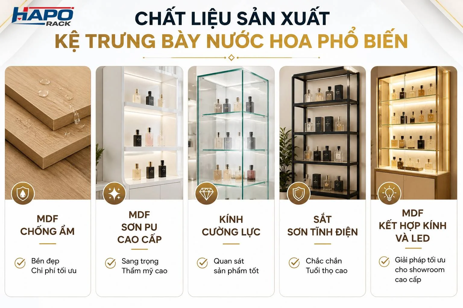 Kệ Trưng Bày Nước Hoa Shop Mỹ Phẩm – Giải Pháp Thiết Kế & Thi Công Trọn Gói