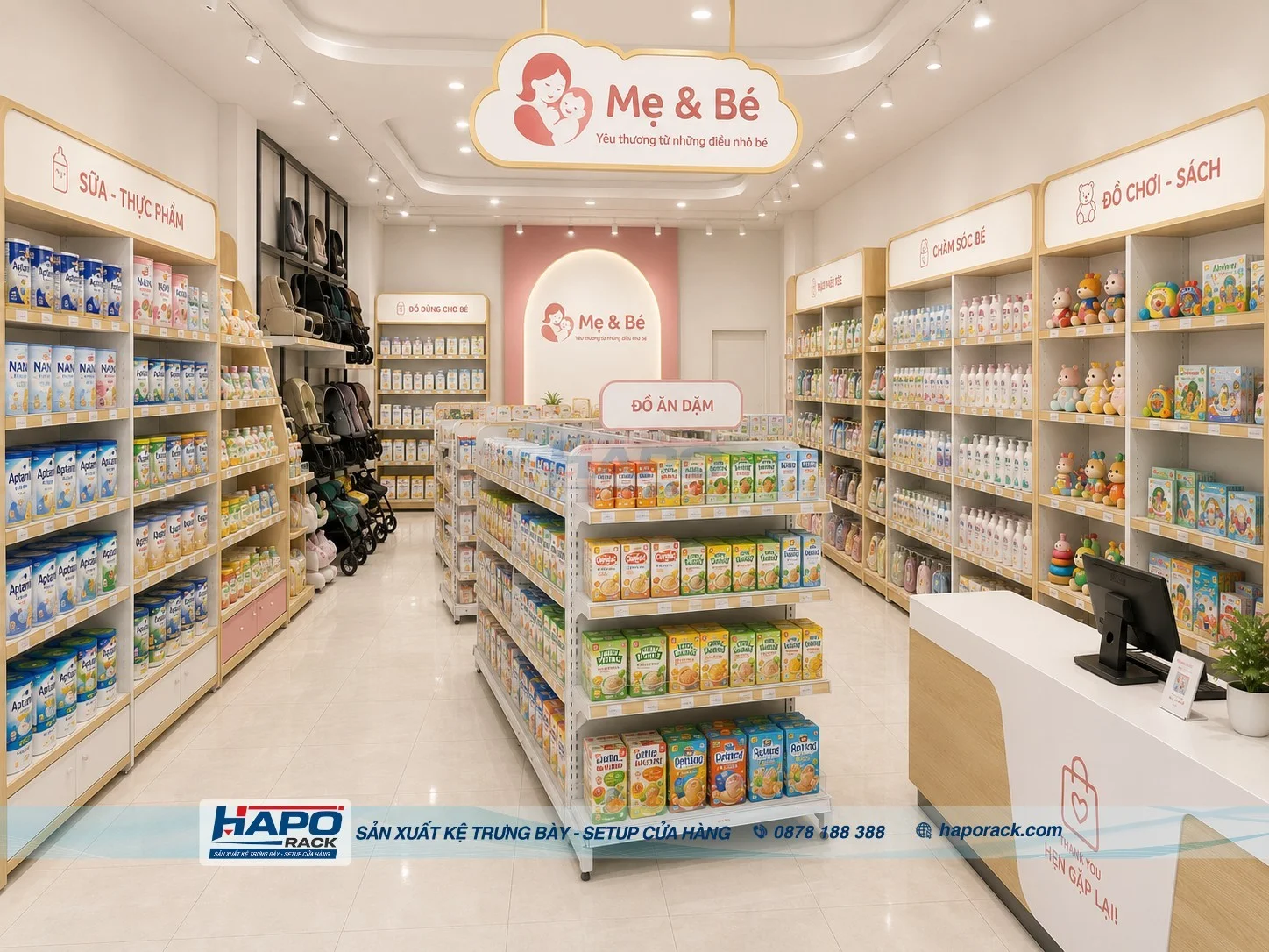 Kệ Trưng Bày Đồ Ăn Dặm Cho Cửa Hàng Mẹ Và Bé Nhỏ Gọn, Hiệu Quả