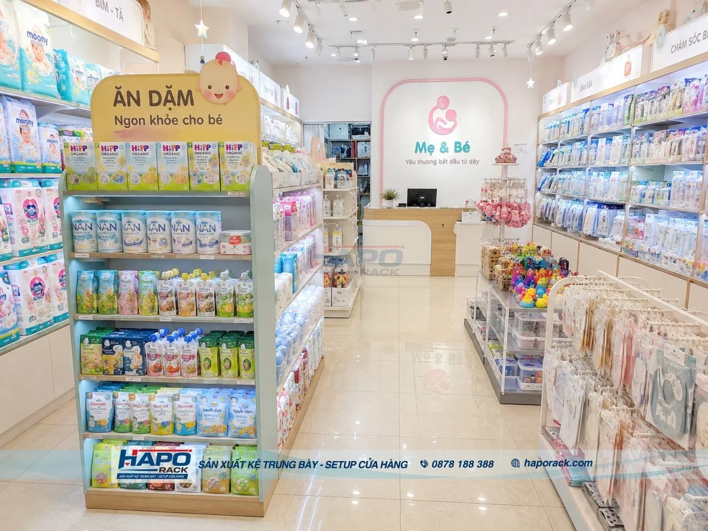 Kệ Trưng Bày Đồ Ăn Dặm Cho Shop Mẹ Và Bé Gọn Đẹp, Tiện Lợi