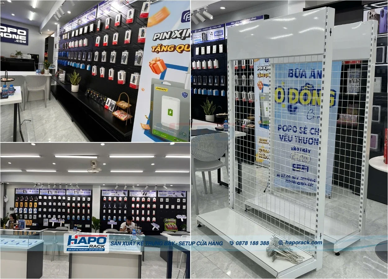 Kệ Trưng Bày Phụ Kiện Điện Thoại Bền Đẹp, Thiết Kế Theo Yêu Cầu