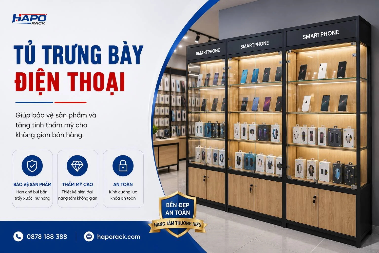 Kệ Trưng Bày Phụ Kiện Điện Thoại Giúp Tăng Hiệu Quả Kinh Doanh