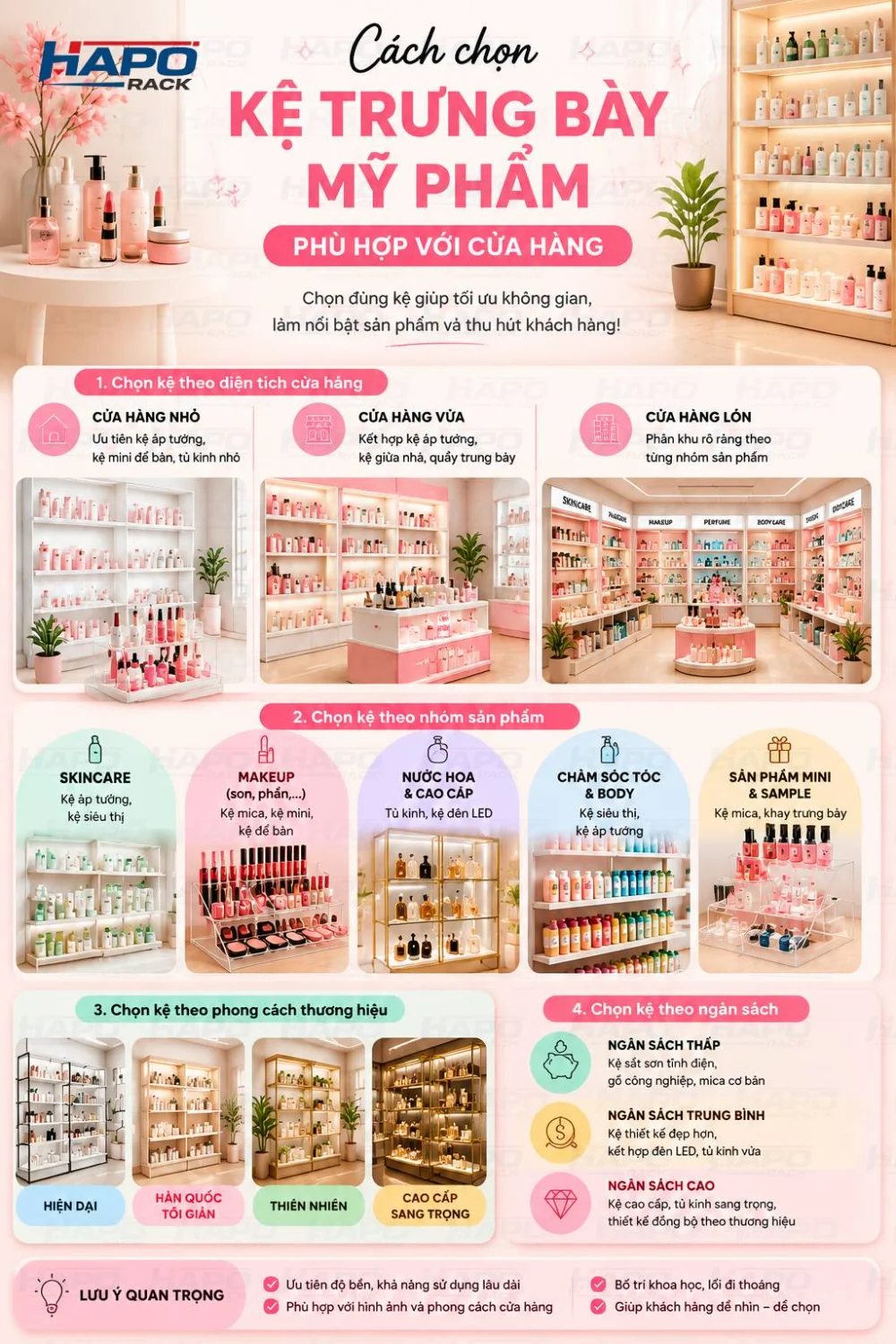 Kệ Trưng Bày Shop Mỹ Phẩm – Giải Pháp Tối Ưu Không Gian