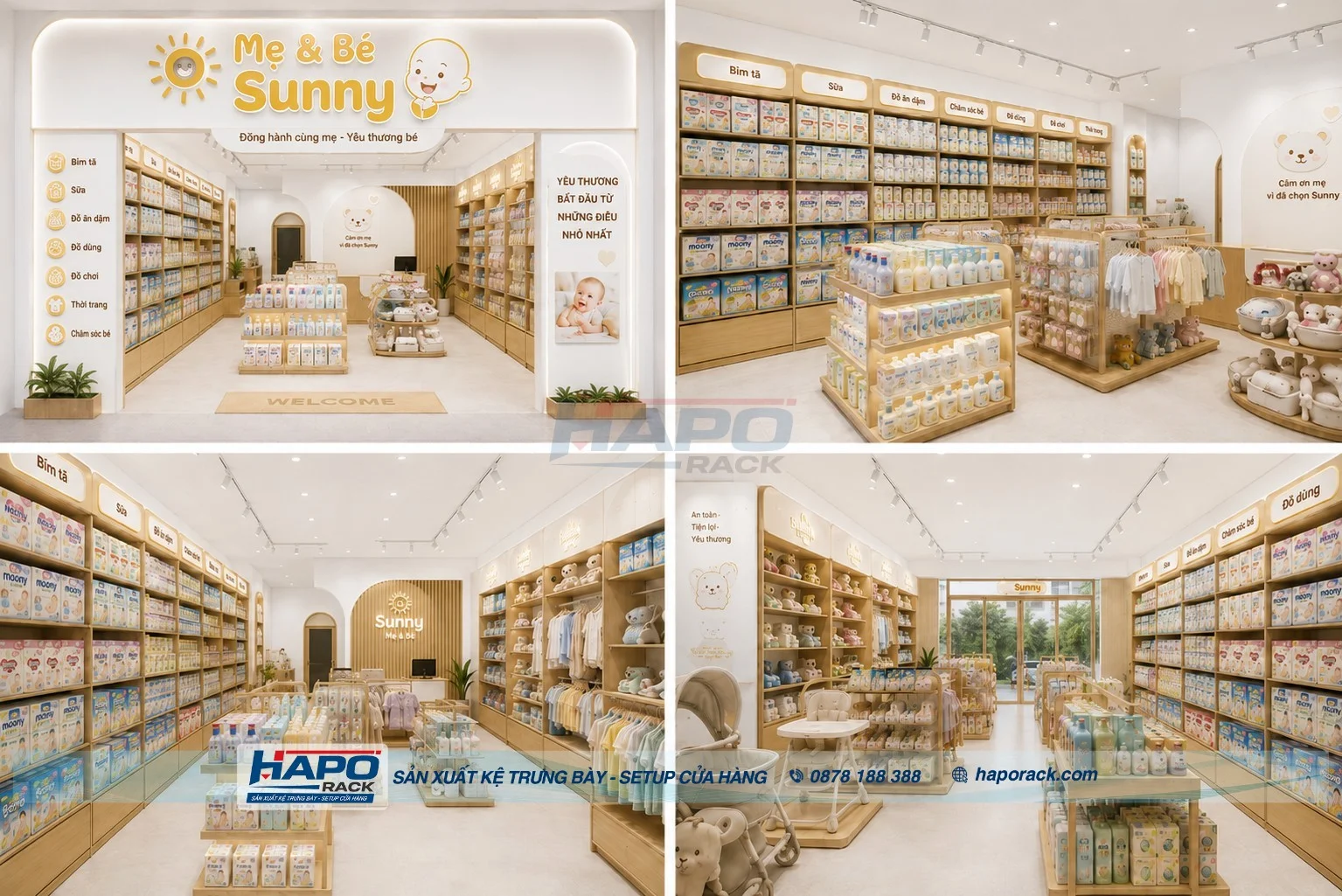 Kệ Trưng Bày Tã Bỉm Đẹp, Gọn Cho Shop Mẹ Và Bé