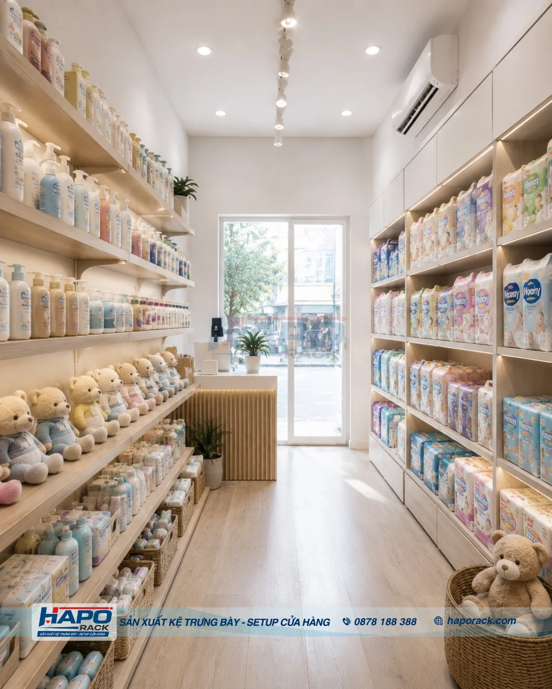 Kệ Trưng Bày Tã Bỉm Đẹp, Gọn Cho Shop Mẹ Và Bé
