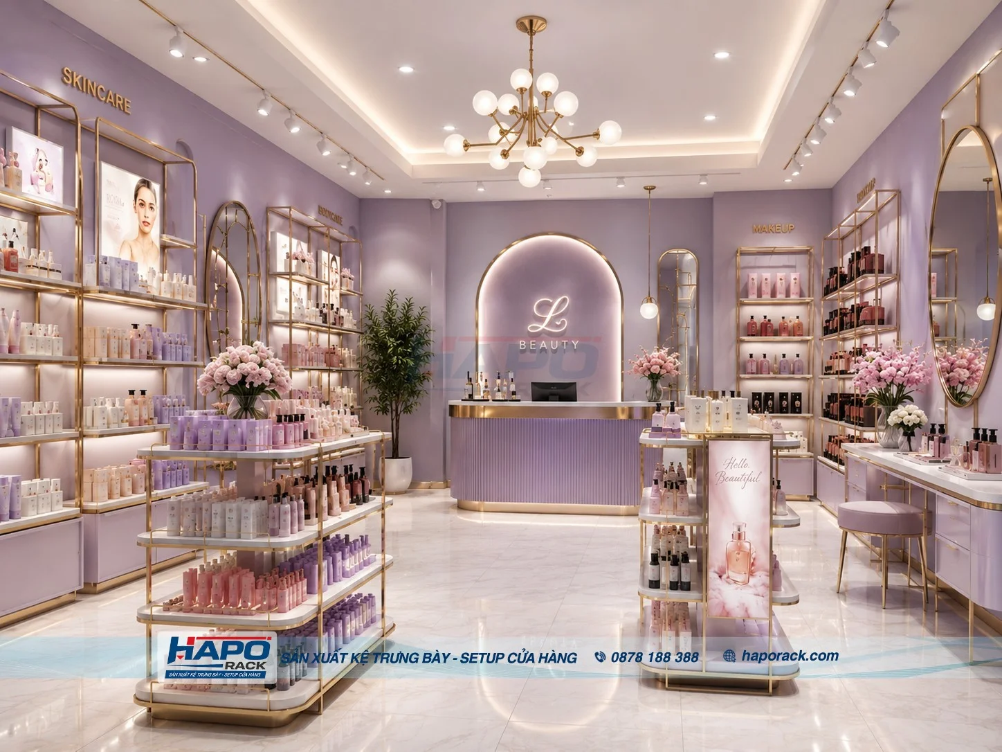 Mẫu Kệ Siêu Thị Trưng Bày Mỹ Phẩm Đẹp Cho Shop Bán Lẻ