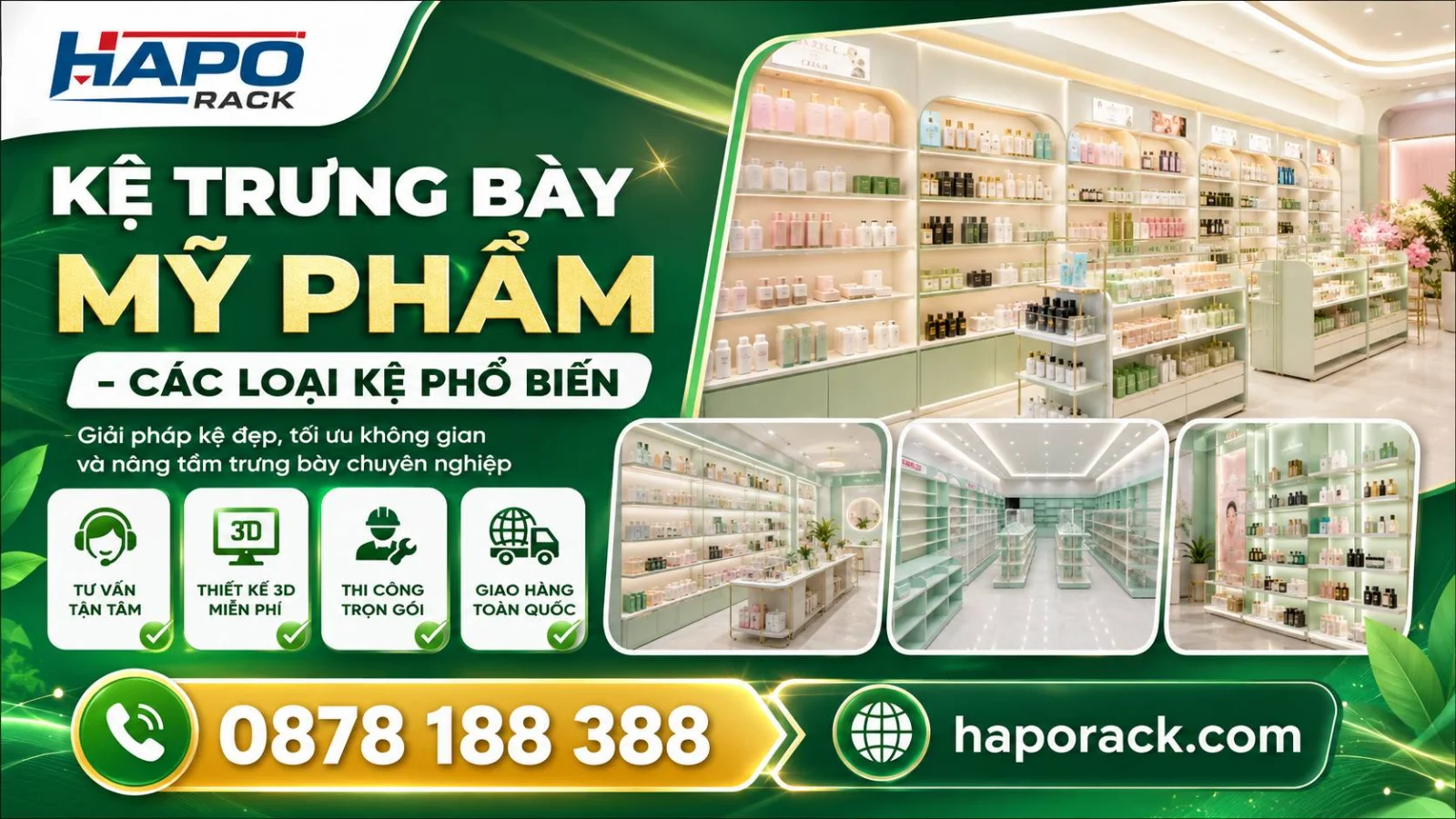 Mẫu Kệ Trưng Bày Mỹ Phẩm Đẹp Cho Shop Nhỏ Và Lớn