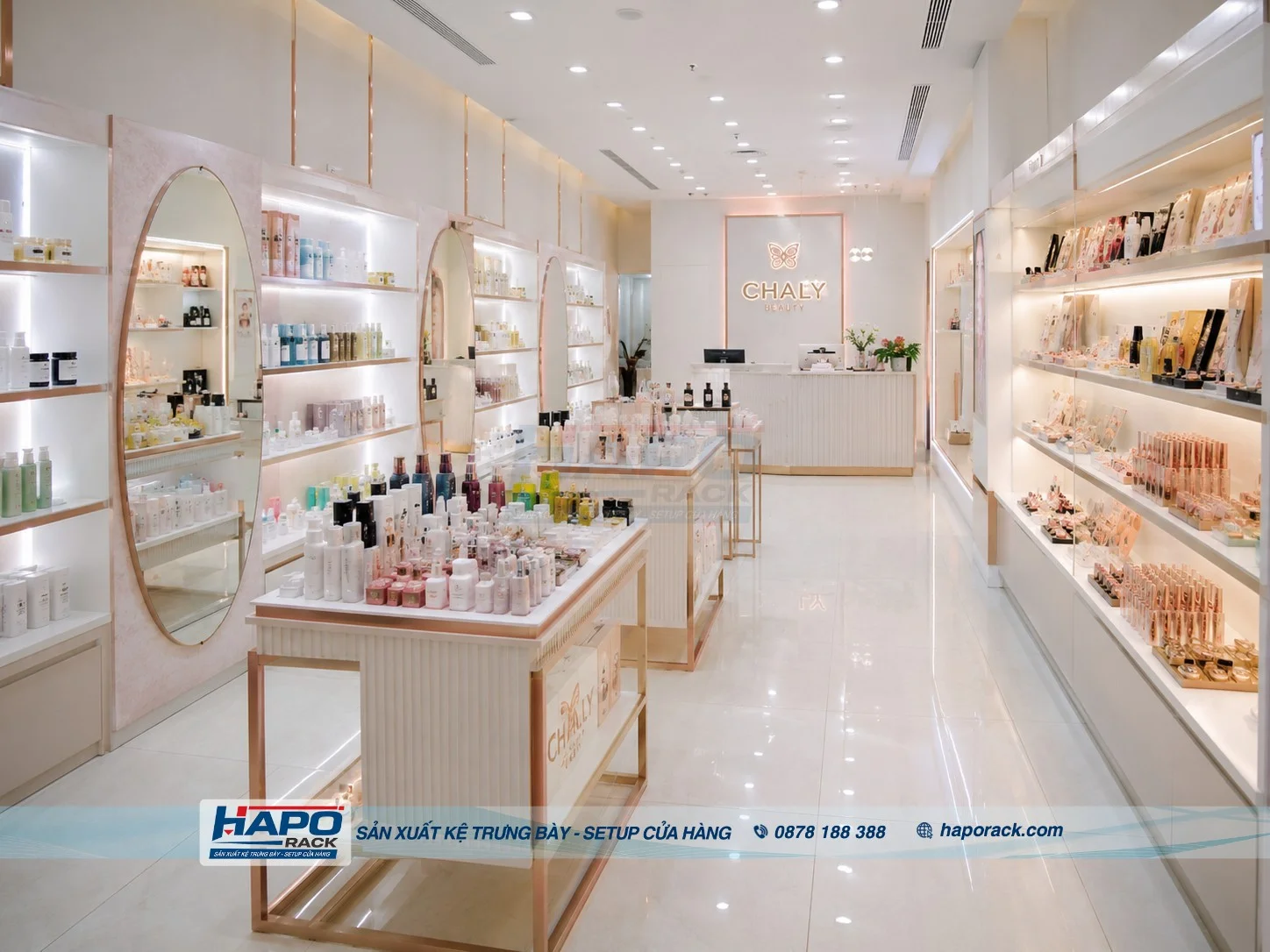 Mẫu Kệ Trưng Bày Mỹ Phẩm Đẹp Cho Shop Nhỏ Và Lớn