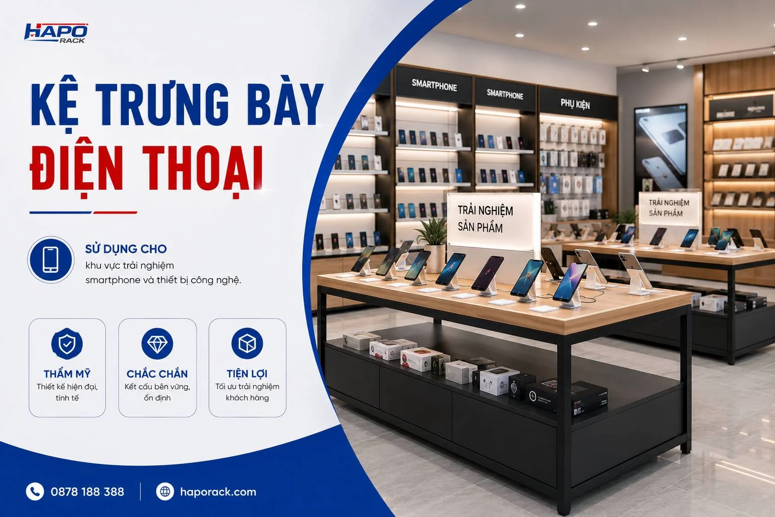 Mẫu Kệ Trưng Bày Phụ Kiện Điện Thoại Đẹp Được Ưa Chuộng Hiện Nay