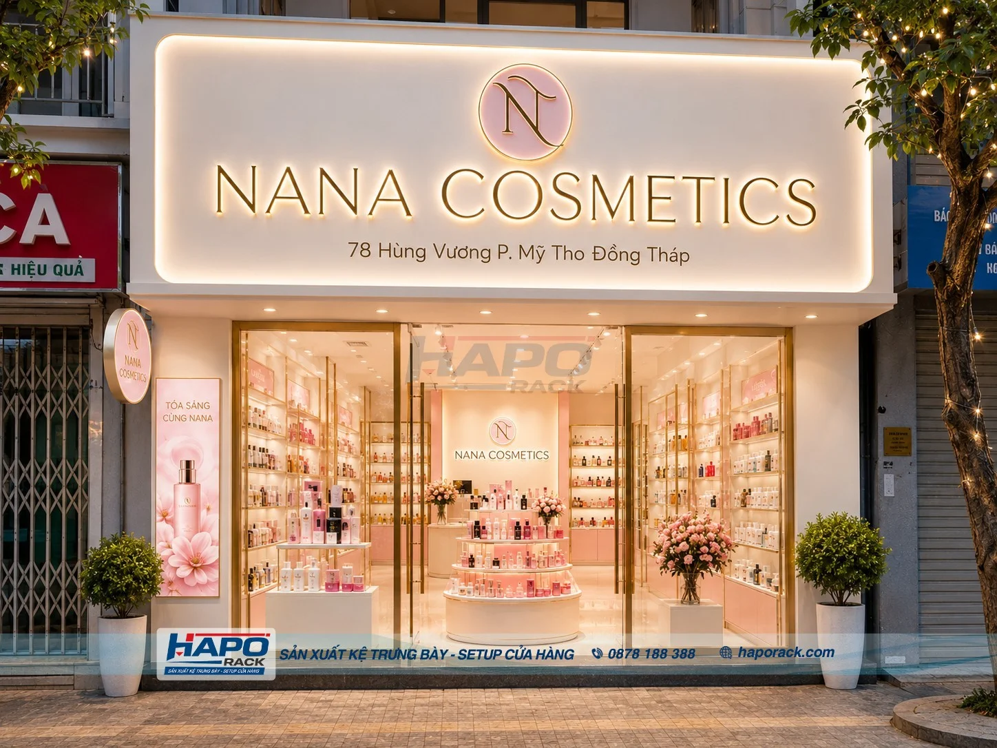 Setup Cửa Hàng Mỹ Phẩm NANA COSMETICS Sang Trọng Tại P. Mỹ Tho Đồng Tháp