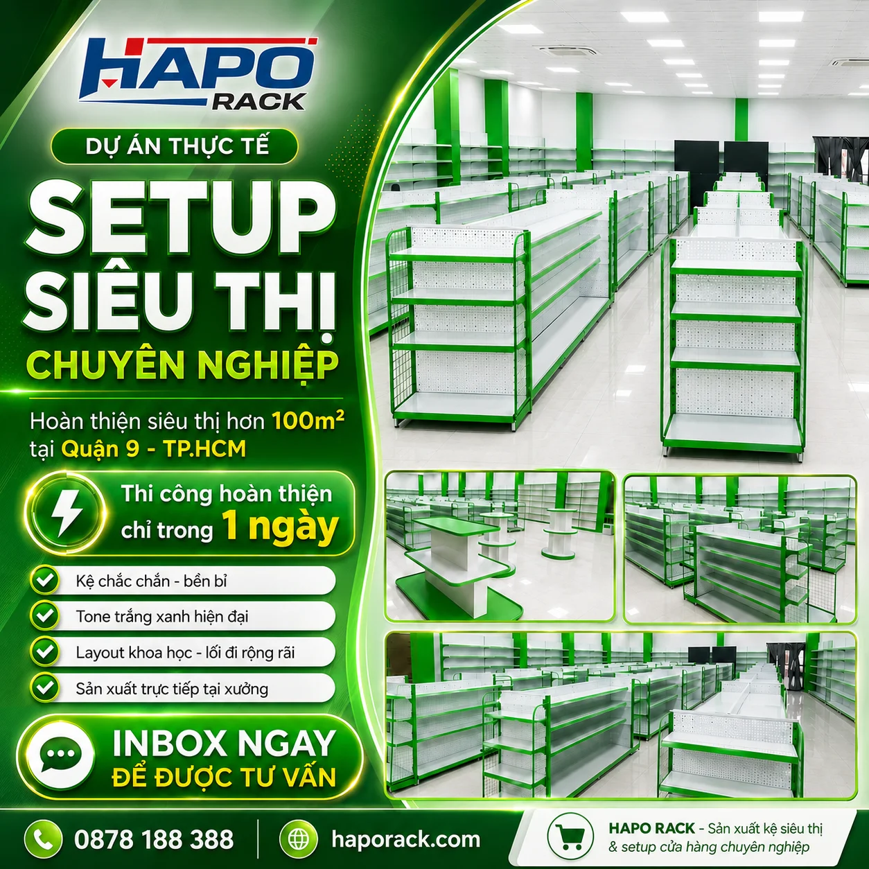 Thi Công Kệ Trưng Bày Siêu Thị Tại P. Phước Long TP. HCM
