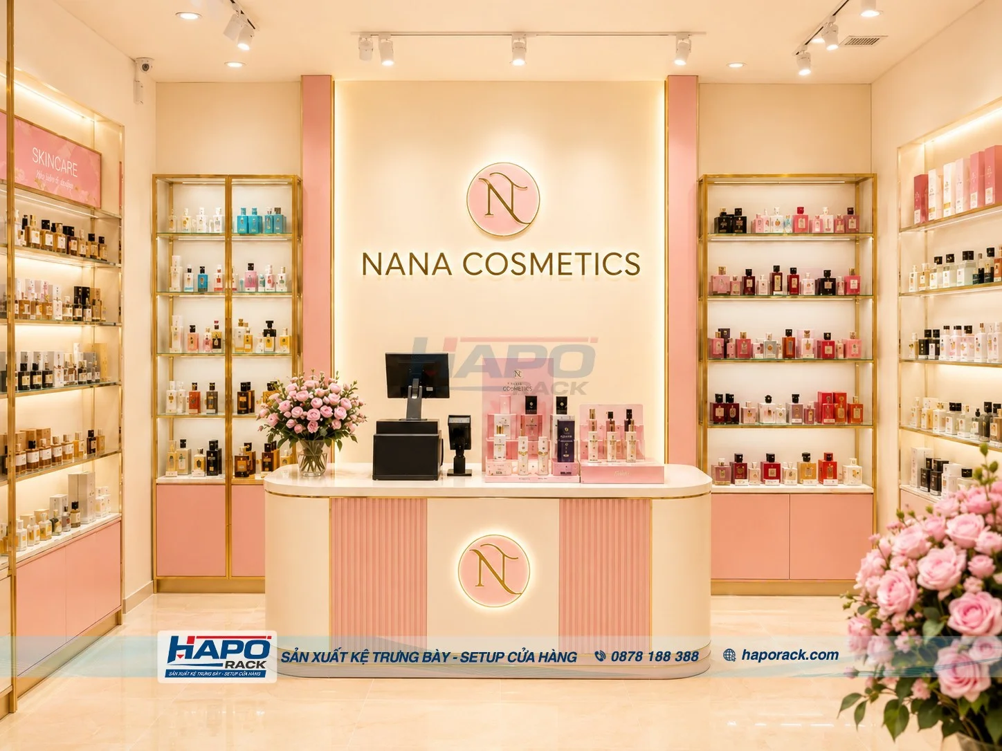 Thiết Kế Và Thi Công Shop Mỹ Phẩm NANA COSMETICS Tại Đồng Tháp