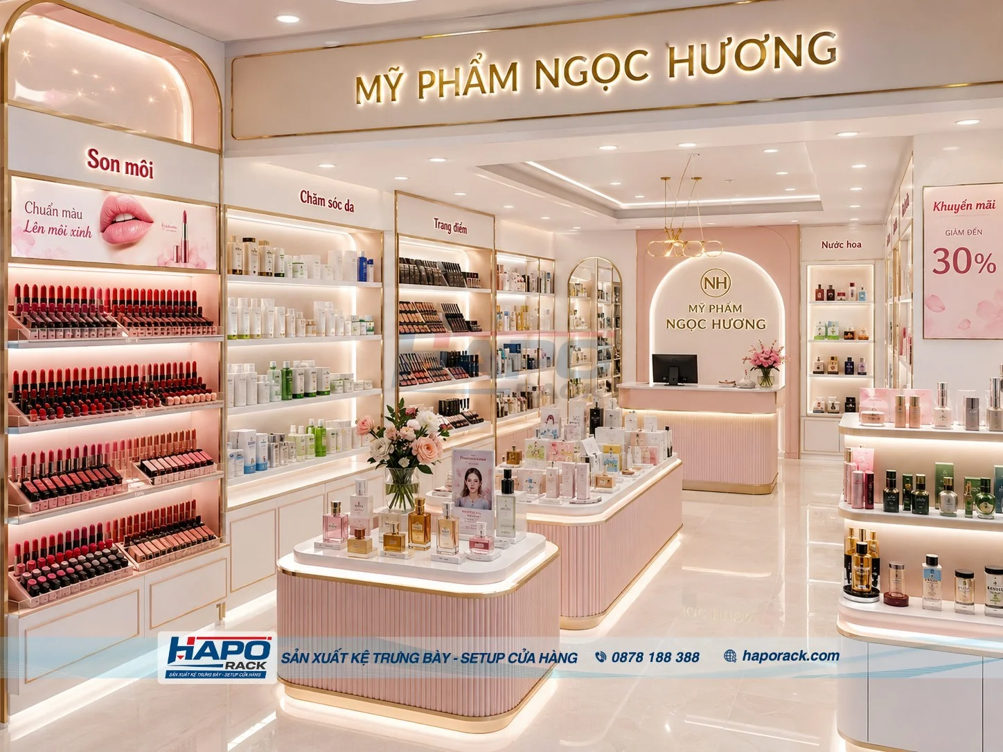Top Kệ Son Môi Đẹp, Sang Trọng Cho Showroom Và Cửa Hàng Mỹ Phẩm