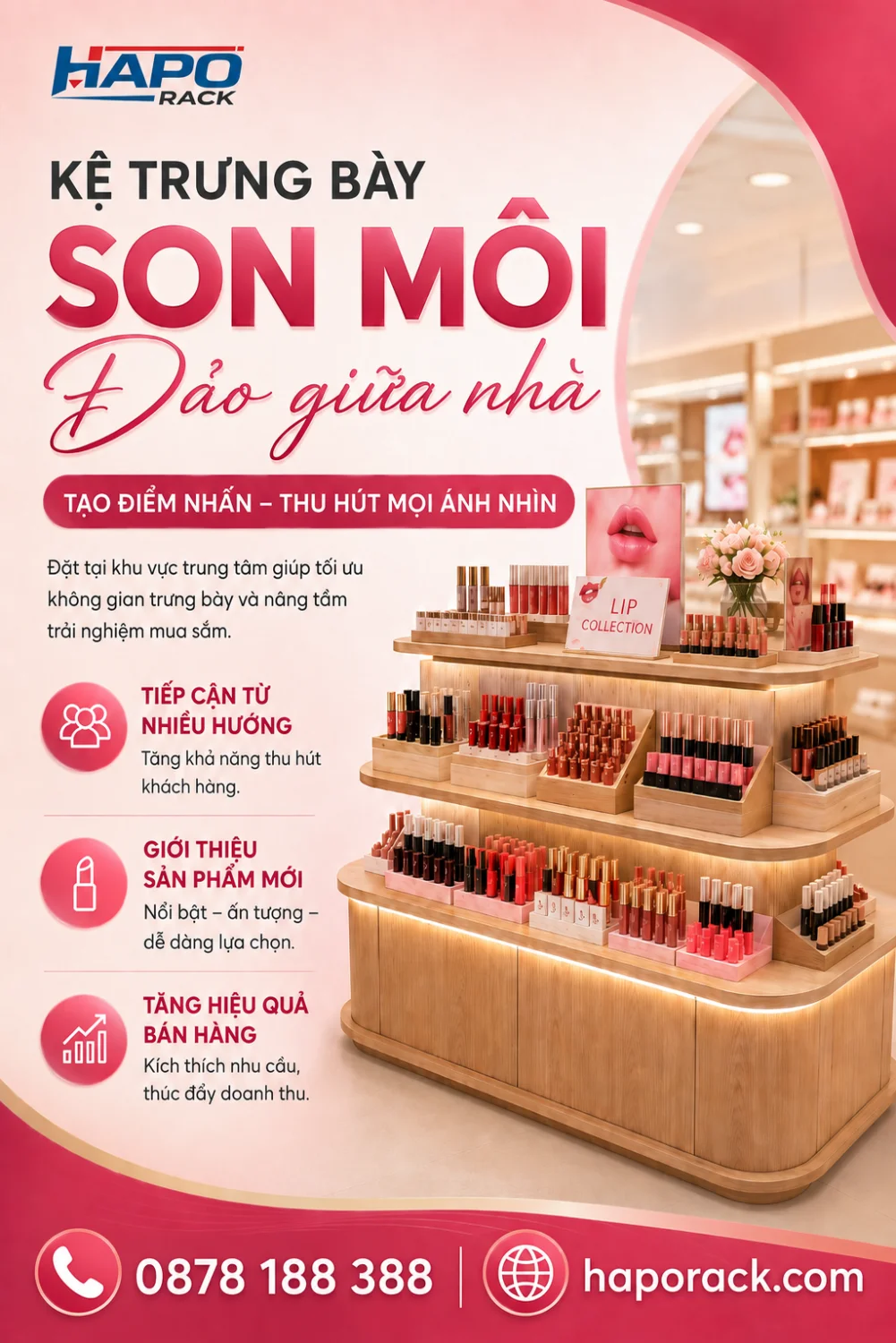 Top Kệ Trưng Bày Son Môi Bằng Gỗ Đẹp Và Chuyên Nghiệp 2026