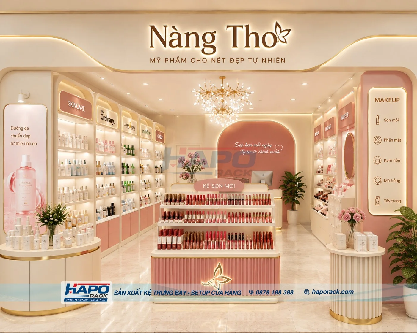 Top Mẫu Kệ Son Môi Hiện Đại Phù Hợp Mọi Shop Mỹ Phẩm