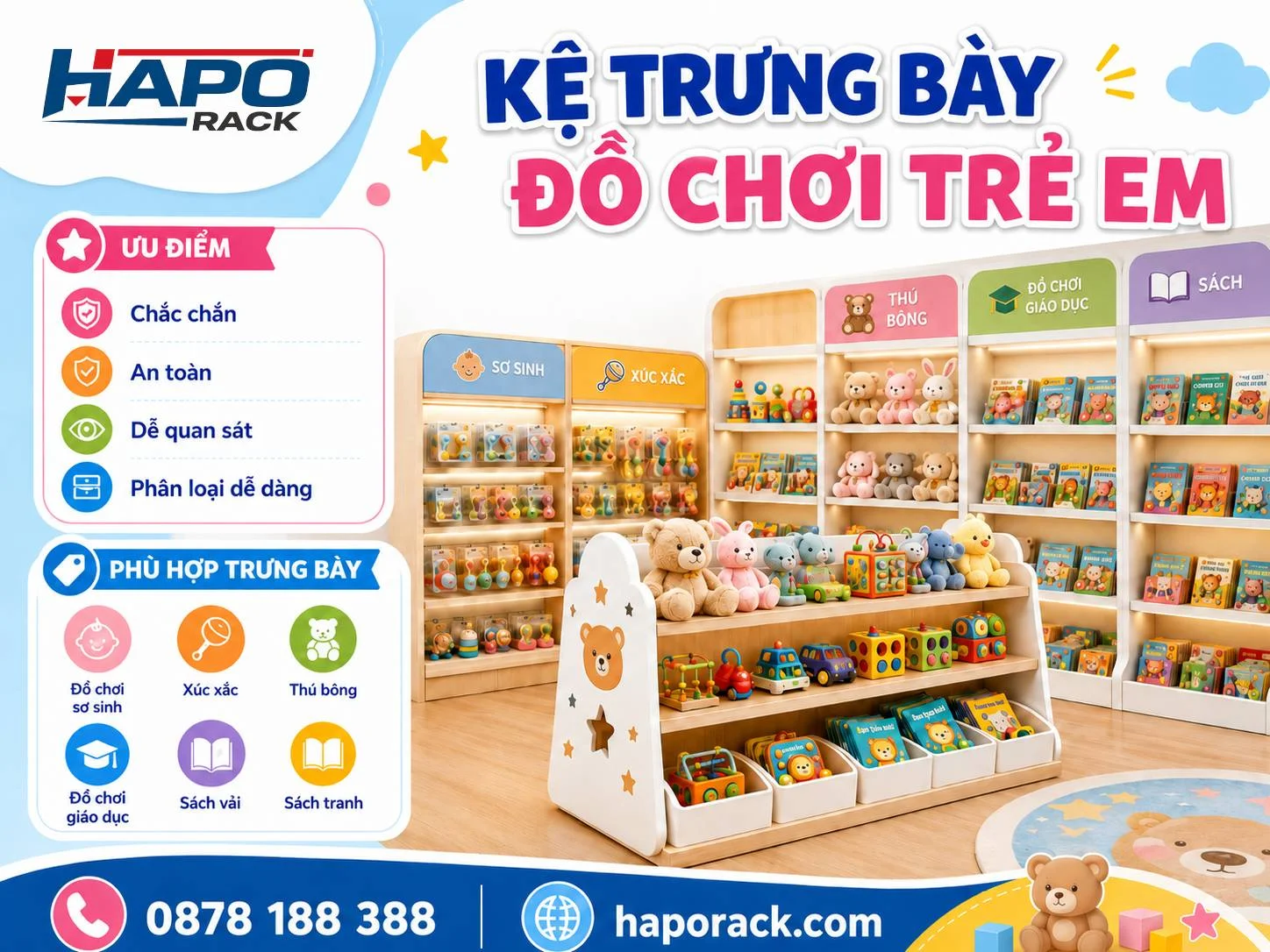 Top Mẫu Kệ Trưng Bày Cửa Hàng Mẹ Và Bé Đẹp, Dễ Sắp Xếp