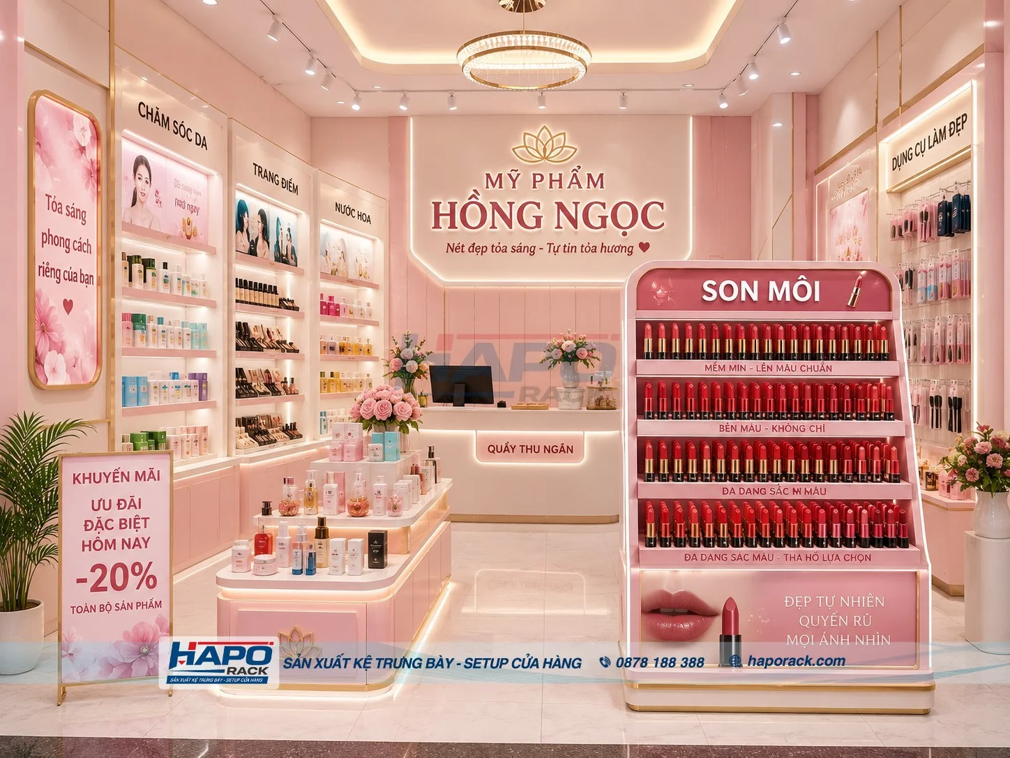 Top Mẫu Kệ Trưng Bày Son Môi Theo Yêu Cầu Đẹp Nhất 2026