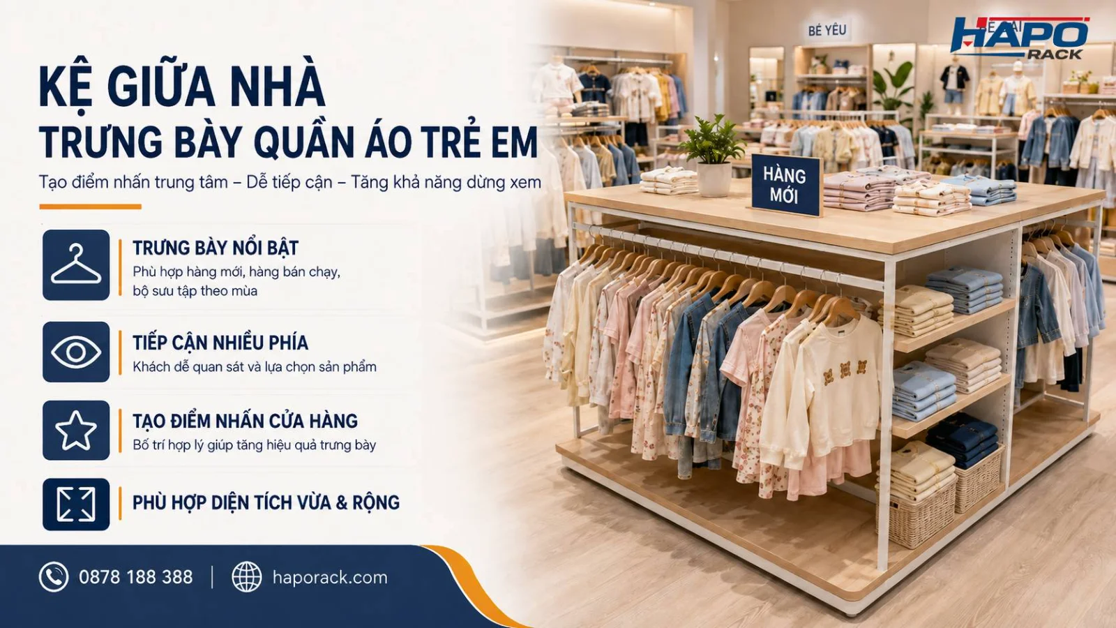 Cách Chọn Kệ Trưng Bày Quần Áo Trẻ Em Đẹp, Dễ Sắp Xếp