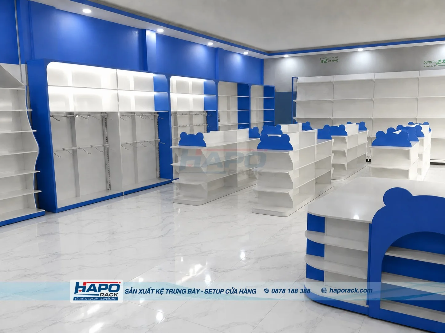 HAPO Rack Thi Công Cửa Hàng Mẹ Và Bé Tại Tân Uyên
