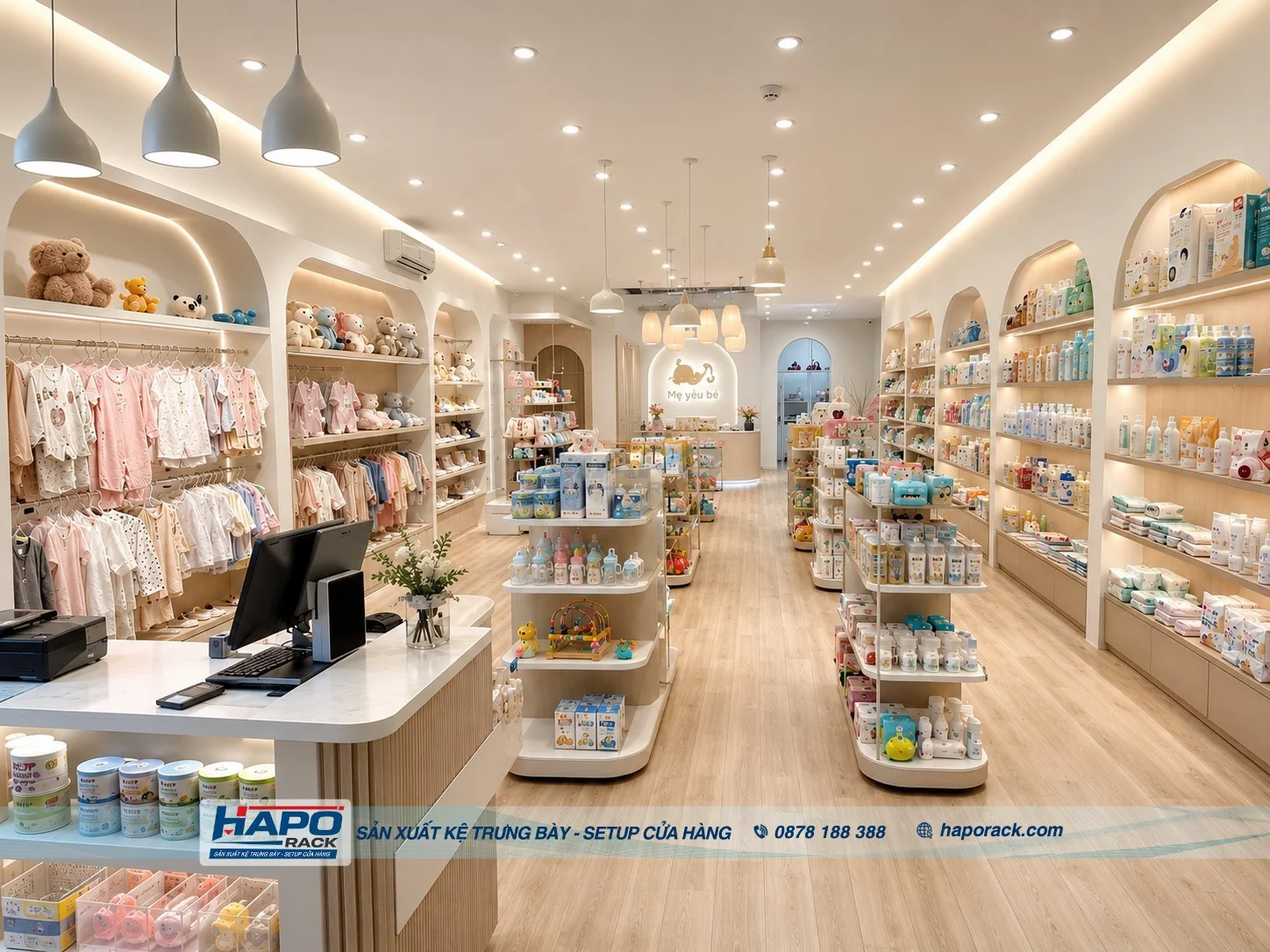 Kệ Shop Mẹ Và Bé Thủ Dầu Một TP.HCM – Gọn Đẹp, Chắc Chắn, Bền Lâu