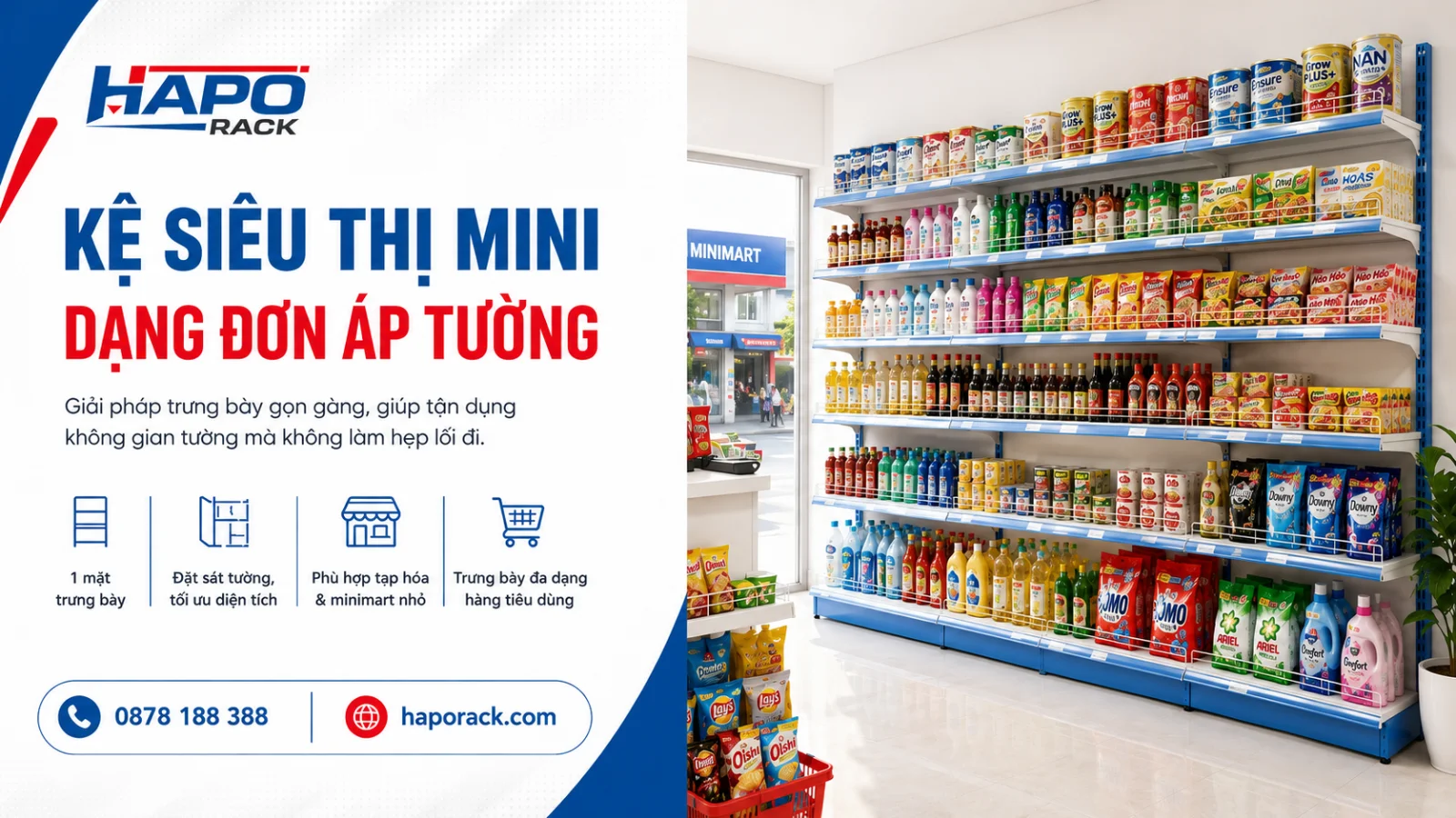 Kệ Siêu Thị Mini Cho Tạp Hóa, Minimart – Giải Pháp Trưng Bày Hiệu Quả
