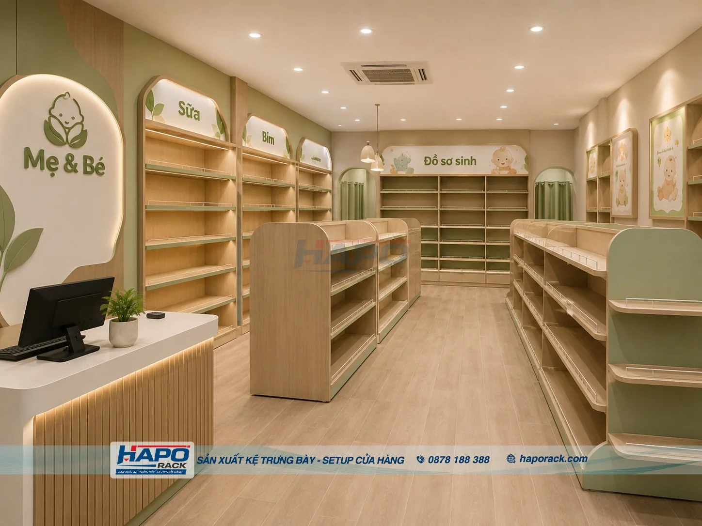 Kệ Trưng Bày Cửa Hàng Mẹ Và Bé Tại P. Tân Sơn Nhất TP. HCM – Bố Trí Khoa Học, Dễ Bán Hàng