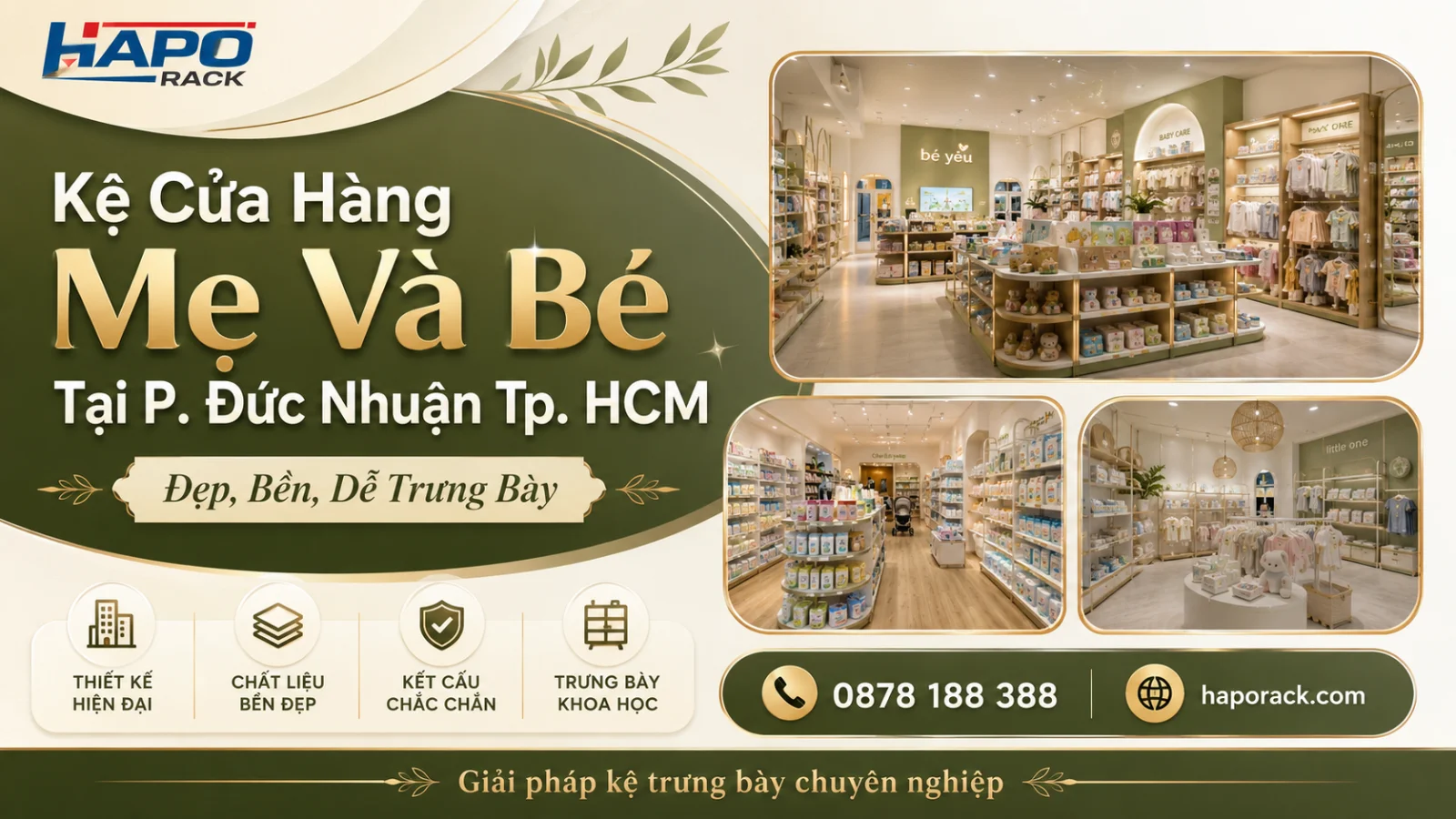 Kệ Trưng Bày Cửa Hàng Mẹ Và Bé Tại P. Đức Nhuận TP. HCM – Tối Ưu Không Gian