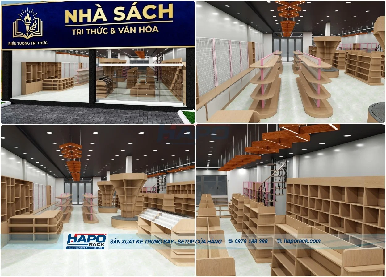 Kệ Trưng Bày Đồ Dùng Học Tập Chuyên Nghiệp Cho Nhà Sách