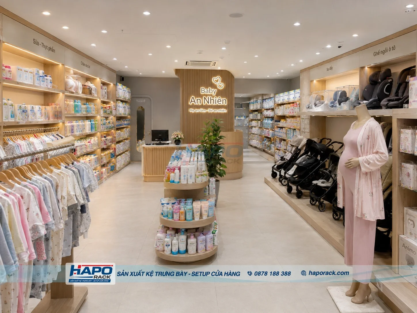 Mẫu Kệ Cửa Hàng Mẹ Và Bé Tại P. Chánh Hiệp TP. HCM Đẹp, Chắc Chắn