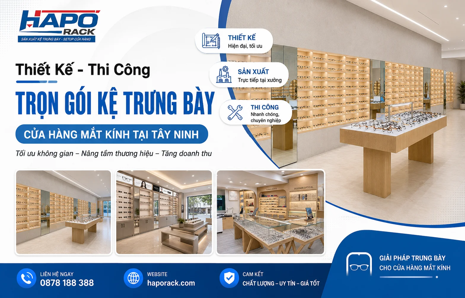 Thiết Kế Kệ Trưng Bày Cửa Hàng Mắt Kính Tại Tây Ninh Chuyên Nghiệp