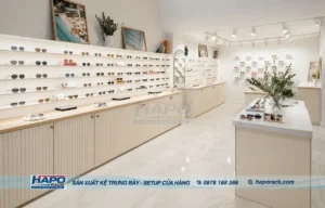 Top Mẫu Kệ Trưng Bày Cửa Hàng Mắt Kính Tại P. Dĩ An TP. HCM Hiện Đại