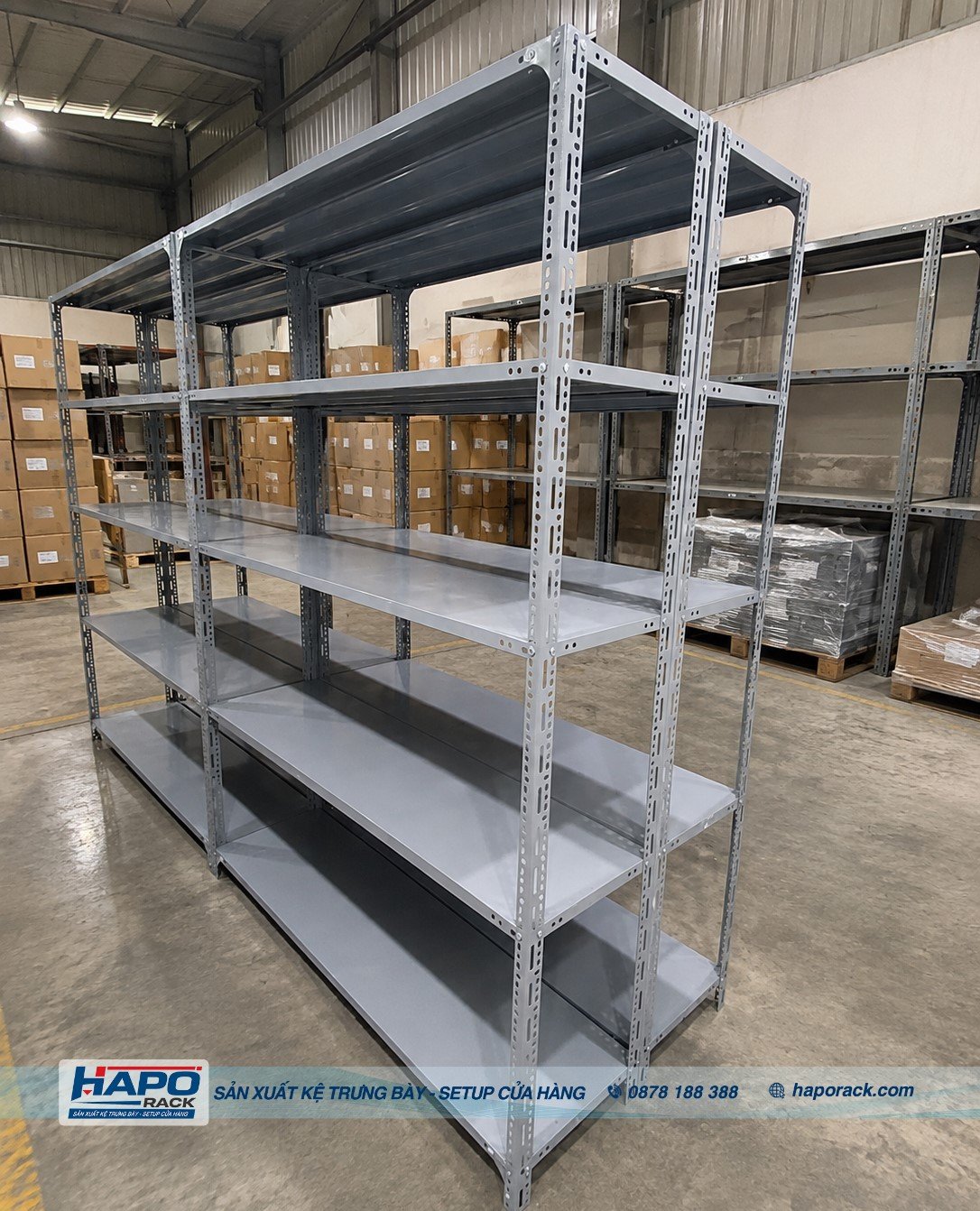 Kệ Sắt V Lỗ 5 Tầng – Chứa Hàng Tiện Lợi, Bền Chắc, Dễ Lắp
