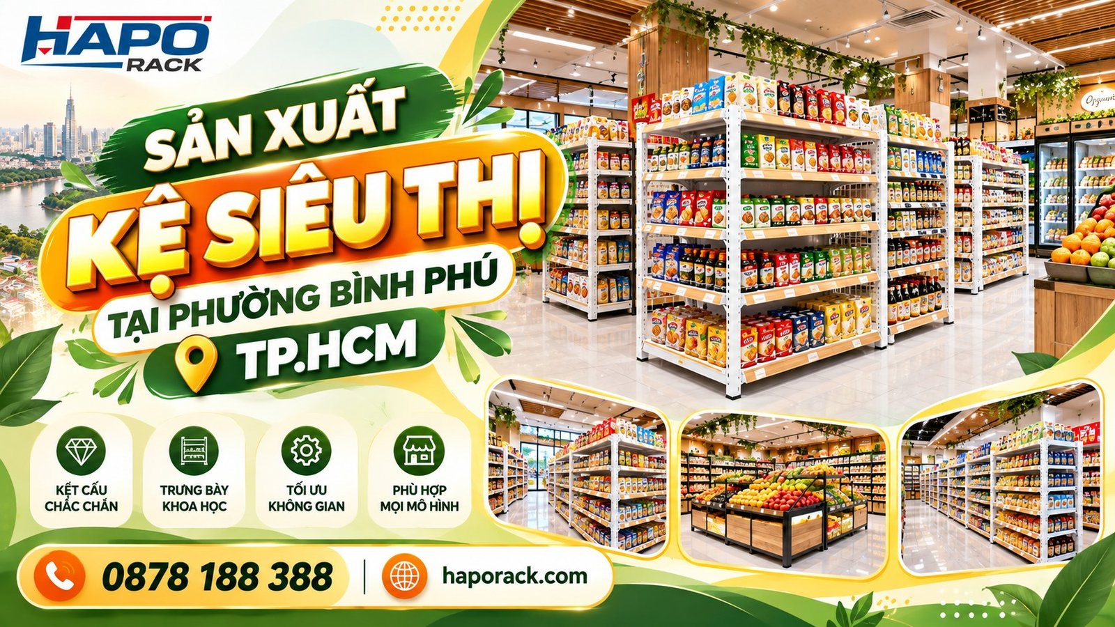 Sản Xuất Kệ Siêu Thị Tại Phường Bình Phú TP.HCM Giá Tốt