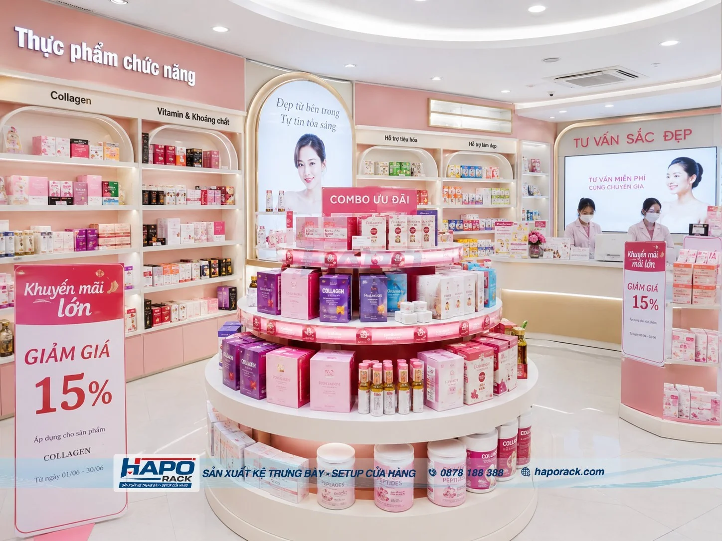 20+ Mẫu Kệ Thực Phẩm Chức Năng Hiện Đại Tối Ưu Diện Tích
