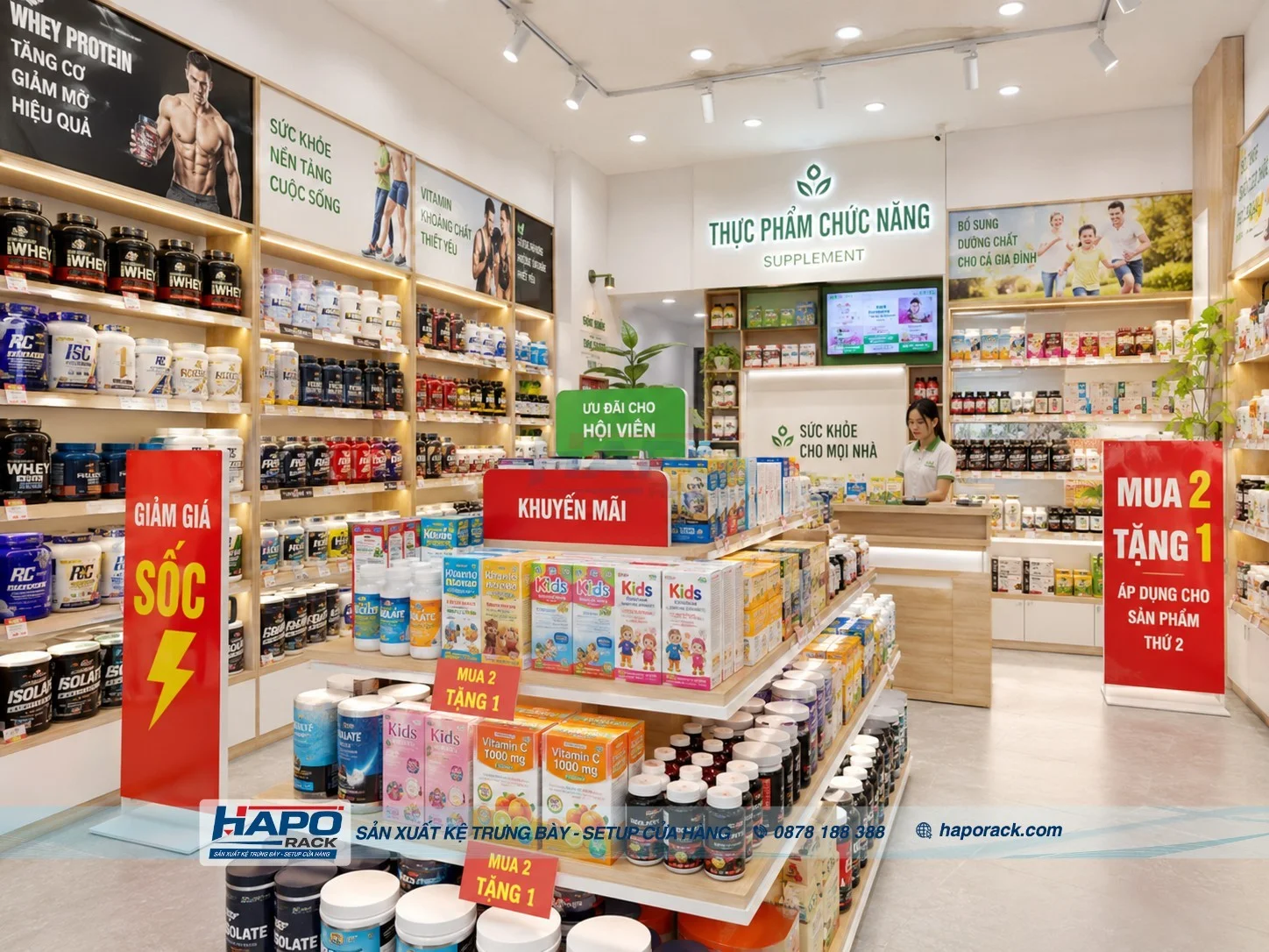 20+ Mẫu Kệ Trưng Bày Thực Phẩm Chức Năng Tối Ưu Không Gian Bán Hàng