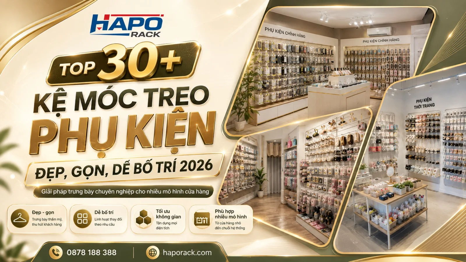 30+ Mẫu Kệ Móc Treo Phụ Kiện Gọn Đẹp, Tiết Kiệm Diện Tích 2026