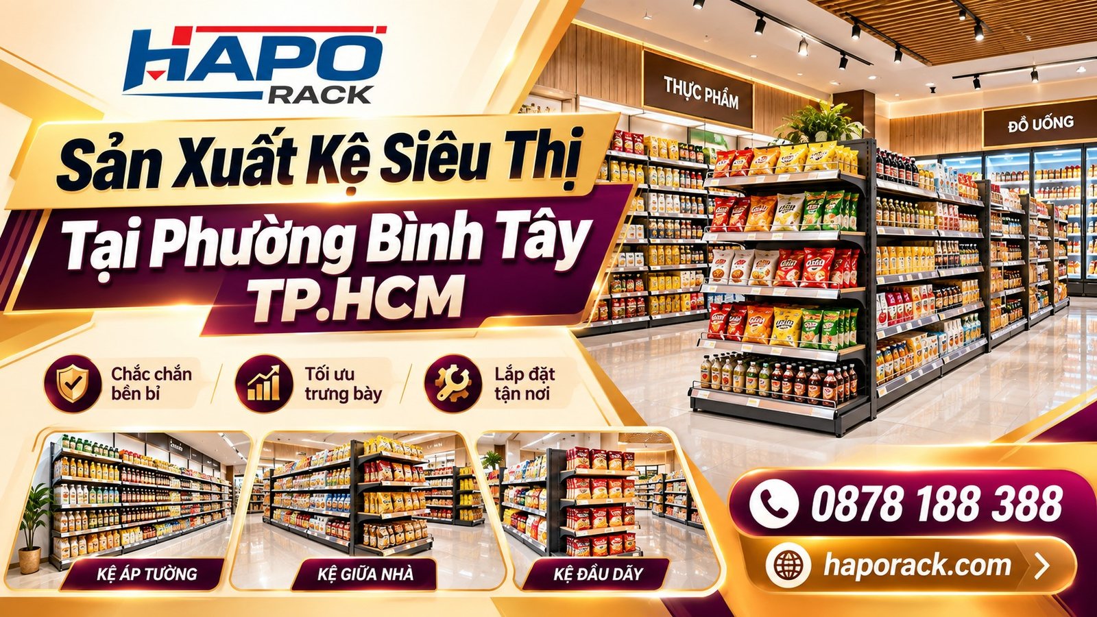 Đơn Vị Sản Xuất Kệ Siêu Thị Tại Phường Bình Tây TP.HCM Uy Tín