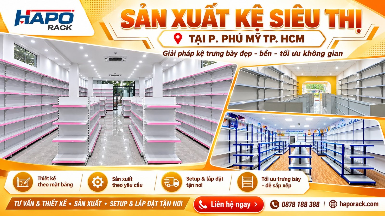 Sản Xuất Kệ Siêu Thị Tại Phường Phú Mỹ TP.HCM – HAPO RACK